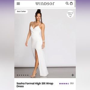 New with tags - windsor Sasha Formal High Slit Wrap Dress M